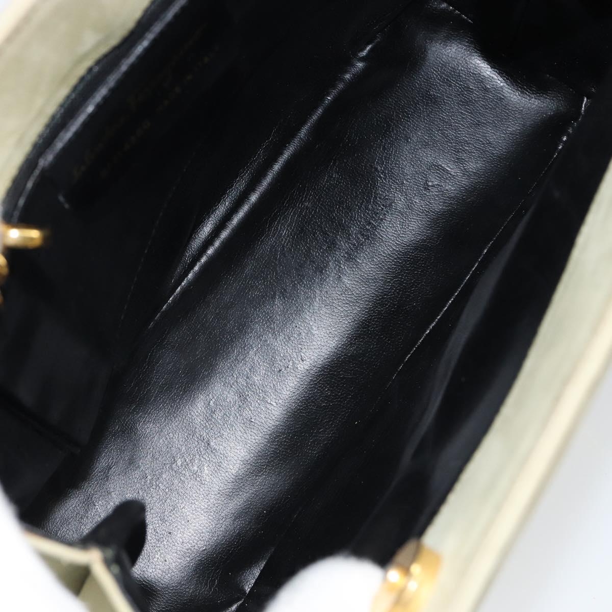 Salvatore Ferragamo Vala Shoulder Bag Suede Gold Light green Auth 153351