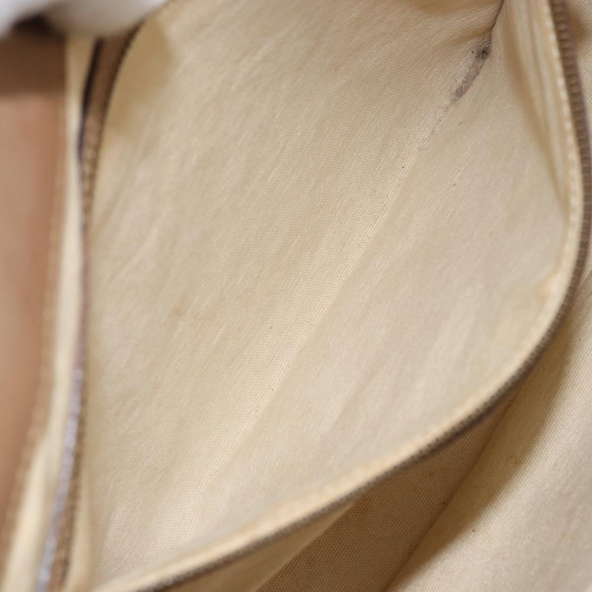 GUCCI Bamboo Hand Bag Canvas Ivory Gold 109138 Auth 153356