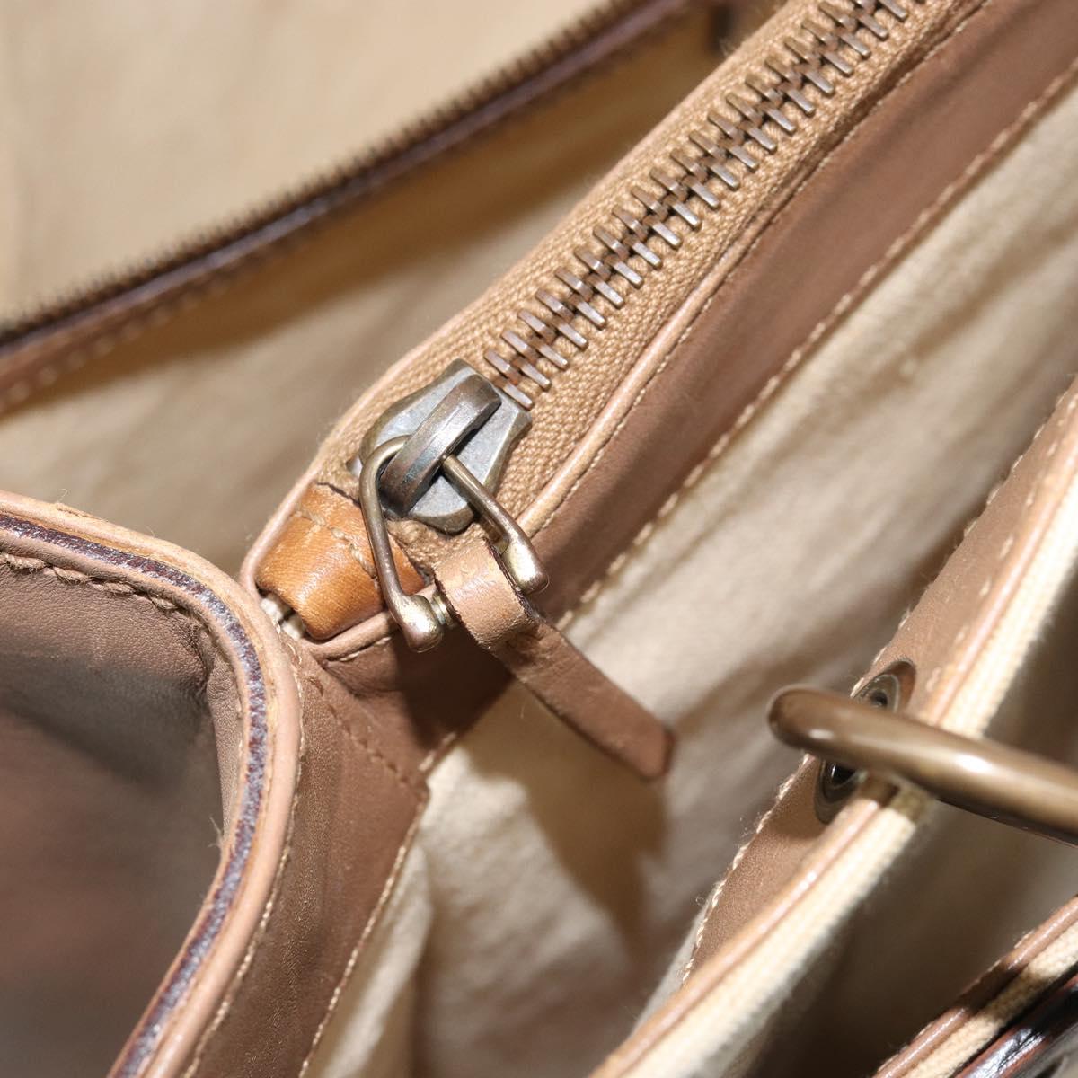 GUCCI Bamboo Hand Bag Canvas Ivory Gold 109138 Auth 153356