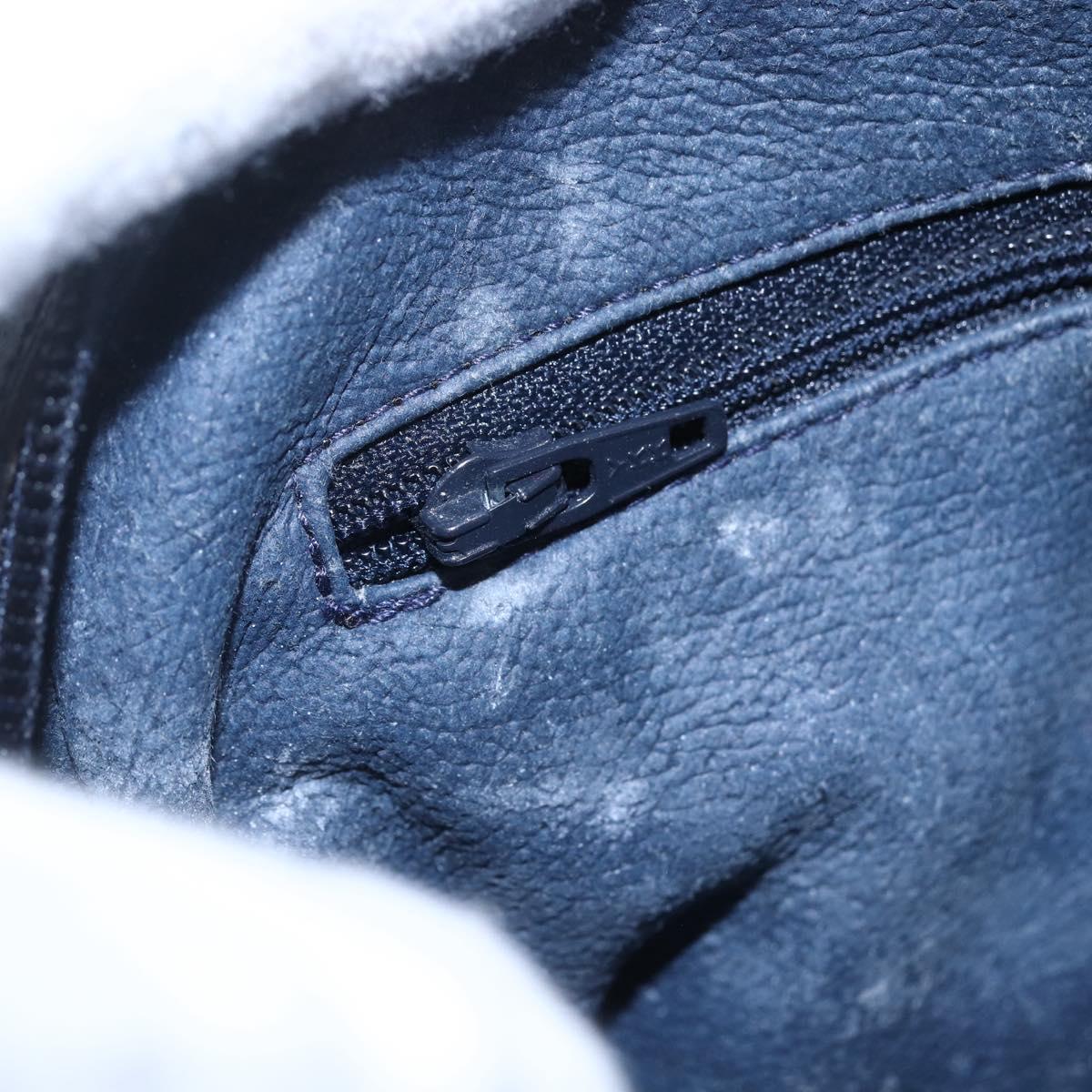 GUCCI GG Supreme Sherry Line Shoulder Bag PVC Navy Gold 904 02 049 Auth 153358