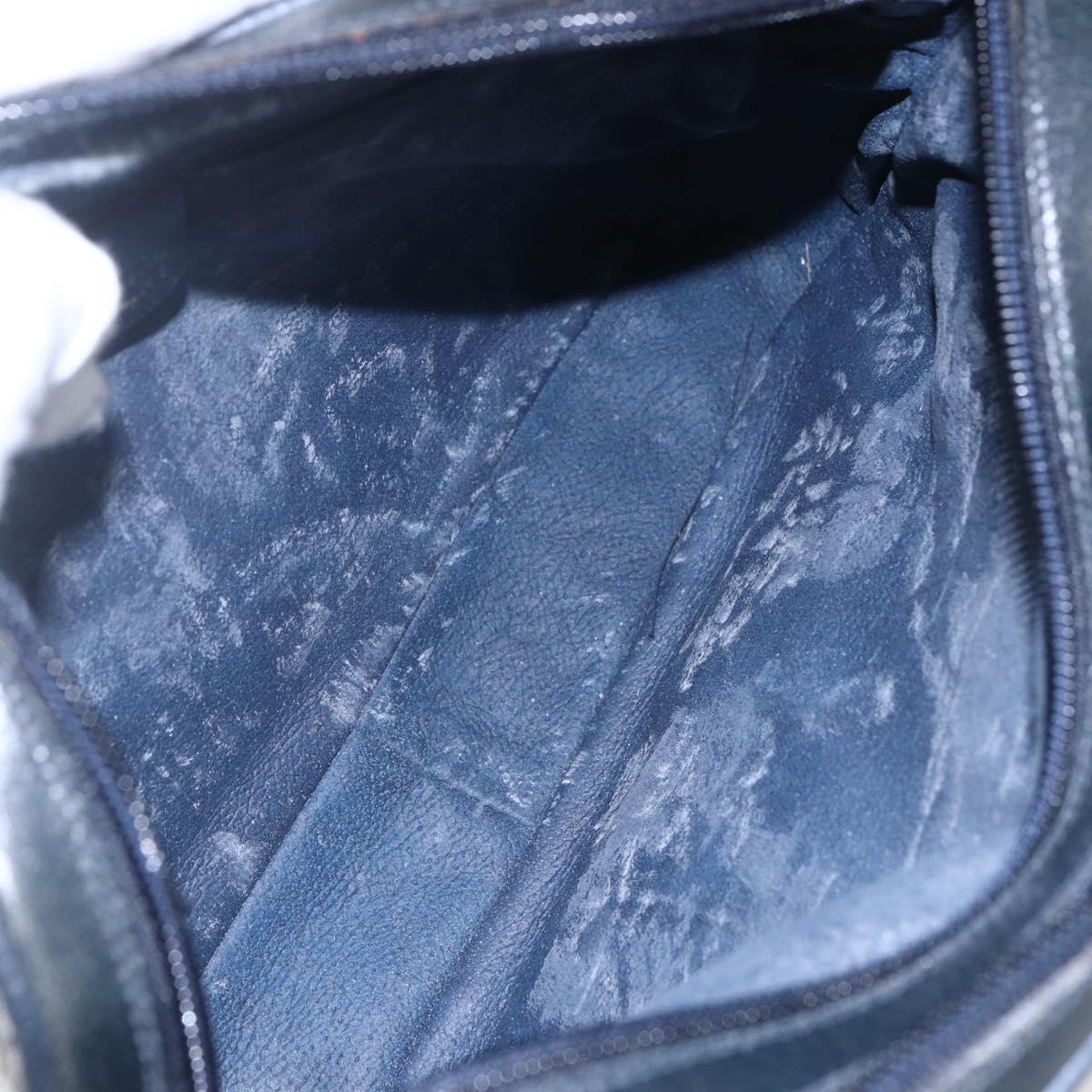 GUCCI GG Supreme Sherry Line Shoulder Bag PVC Navy Gold 904 02 049 Auth 153358