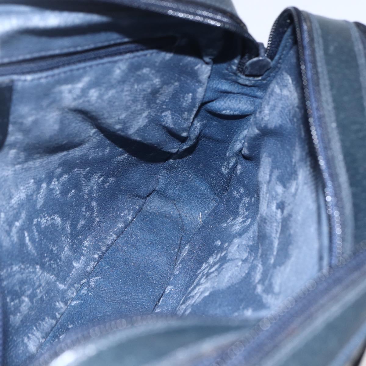 GUCCI GG Supreme Sherry Line Shoulder Bag PVC Navy Gold 904 02 049 Auth 153358