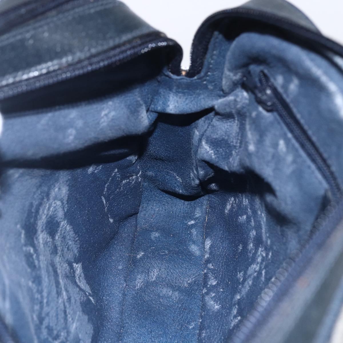 GUCCI GG Supreme Sherry Line Shoulder Bag PVC Navy Gold 904 02 049 Auth 153358