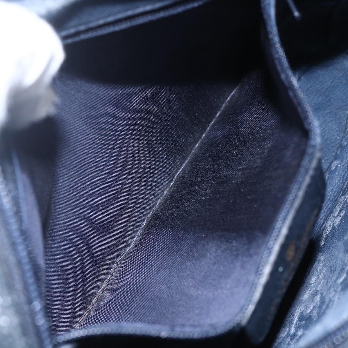 GUCCI GG Supreme Sherry Line Shoulder Bag PVC Navy Gold 904 02 049 Auth 153358