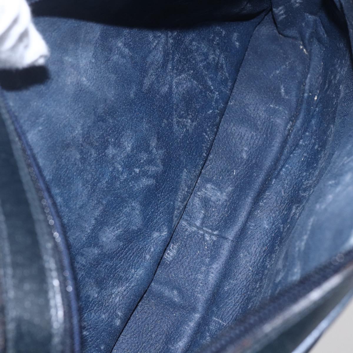 GUCCI GG Supreme Sherry Line Shoulder Bag PVC Navy Gold 904 02 049 Auth 153358