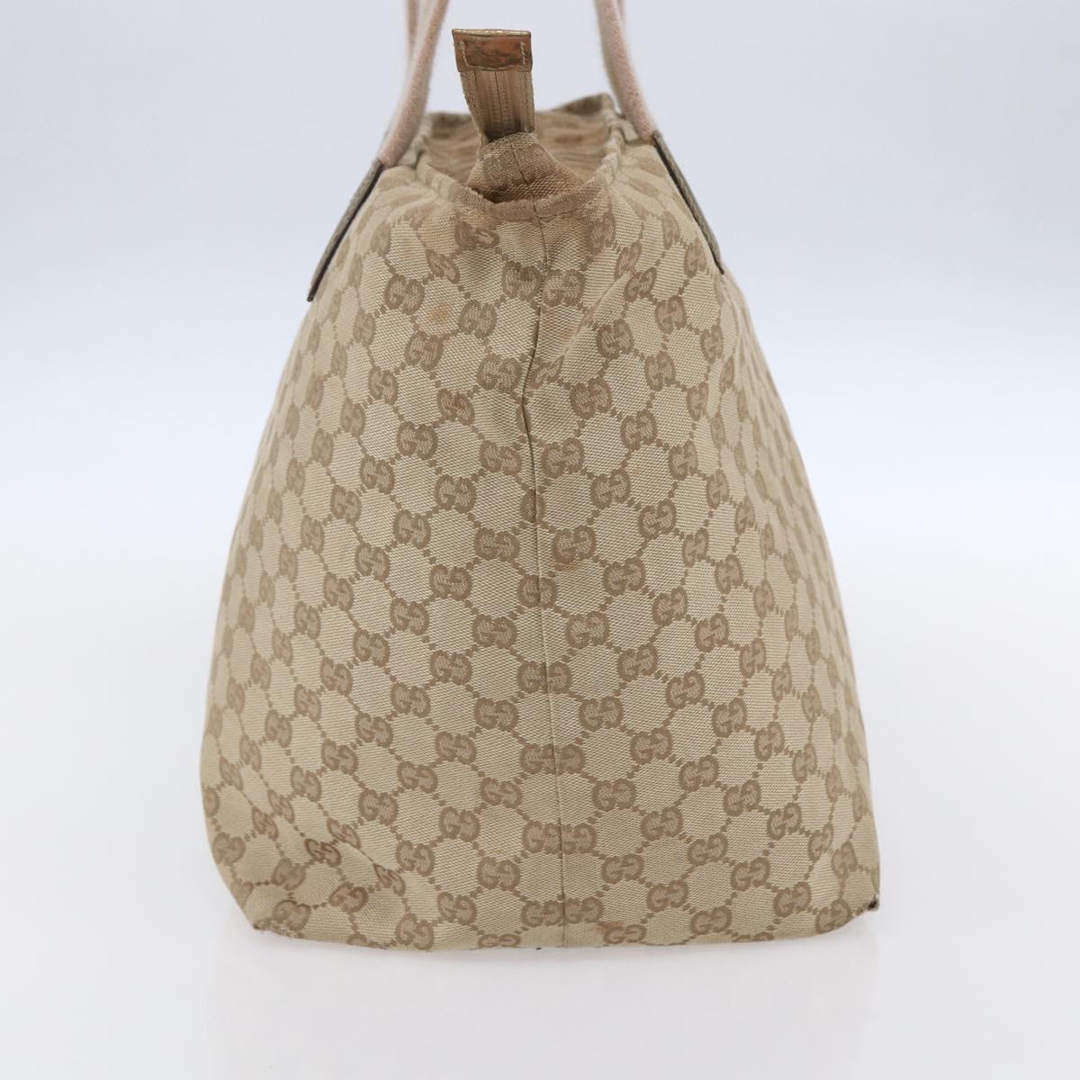 GUCCI GG Canvas Sherry Line Tote Bag Beige Pink 131231 Auth 153359