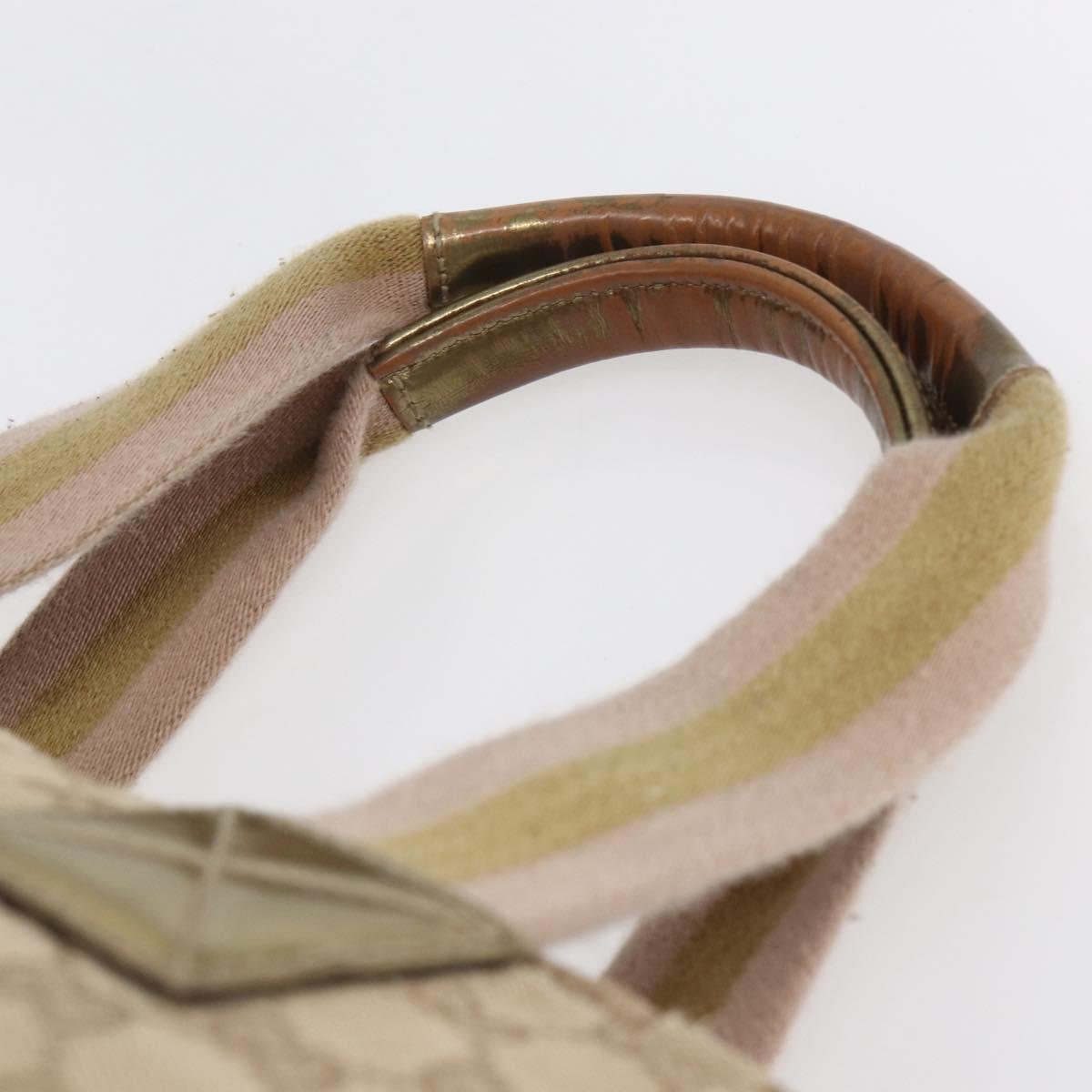 GUCCI GG Canvas Sherry Line Tote Bag Beige Pink 131231 Auth 153359