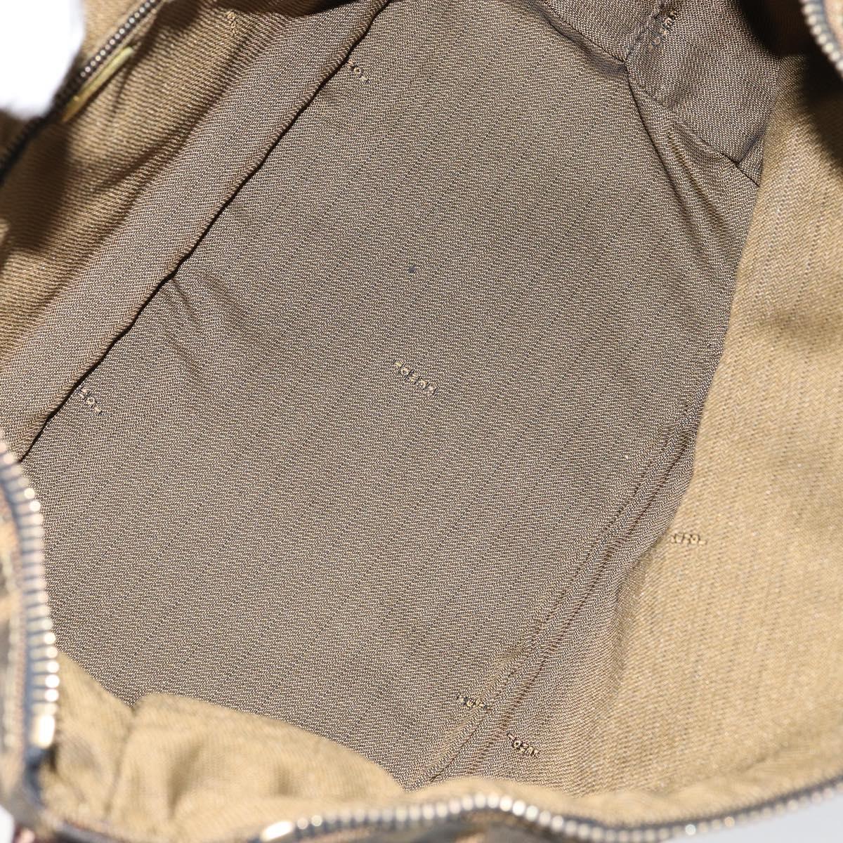 FENDI Zucca Canvas Vanity Hand Bag Black Brown Auth 153365