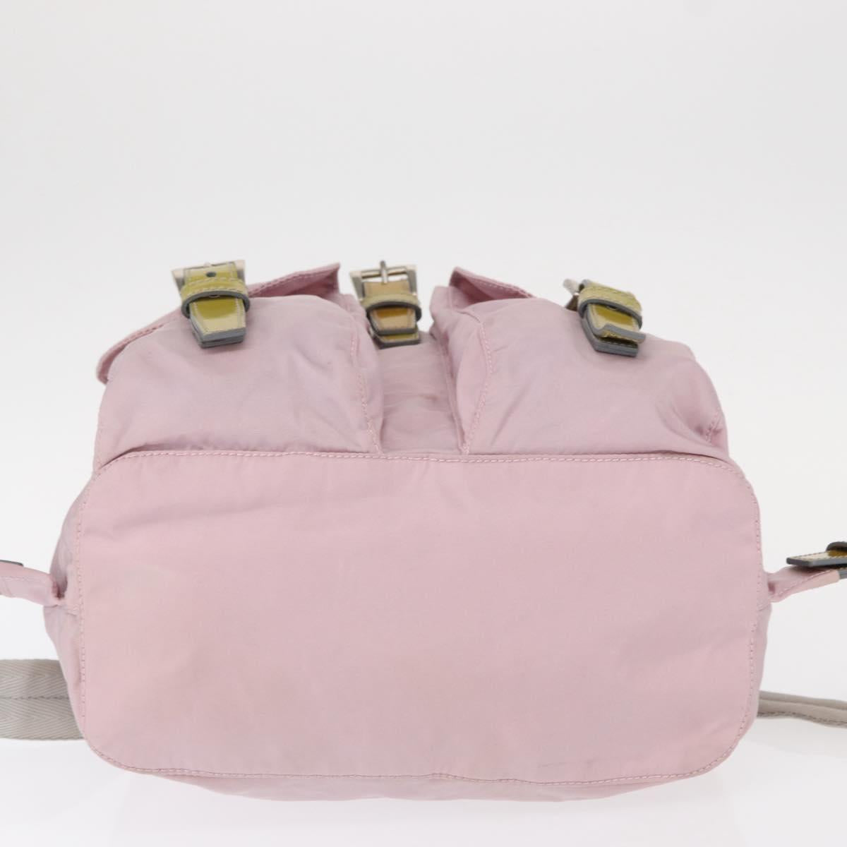 PRADA Backpack Nylon Pink Silver Auth 153366