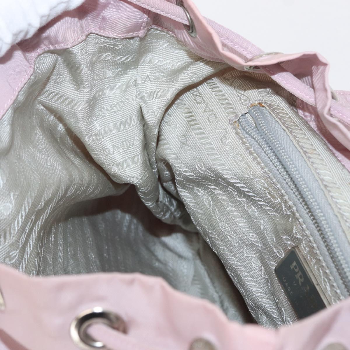 PRADA Backpack Nylon Pink Silver Auth 153366