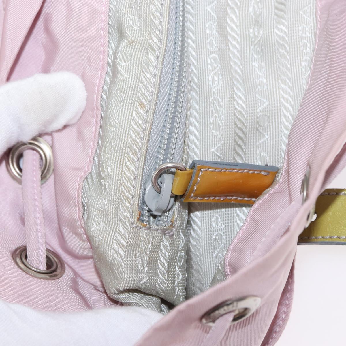 PRADA Backpack Nylon Pink Silver Auth 153366