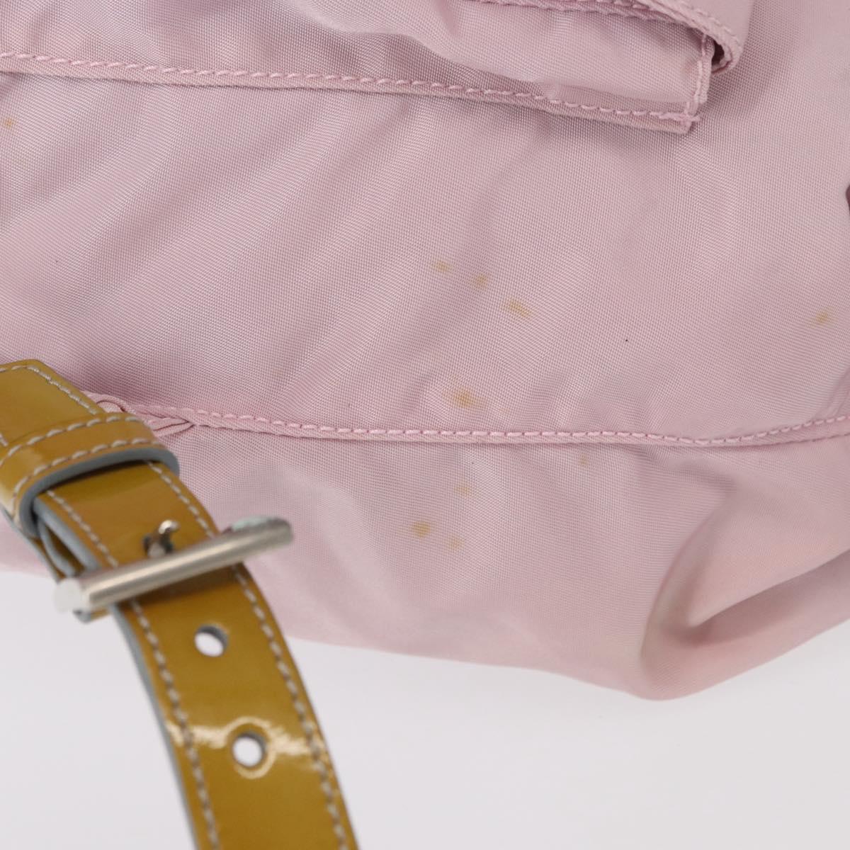 PRADA Backpack Nylon Pink Silver Auth 153366