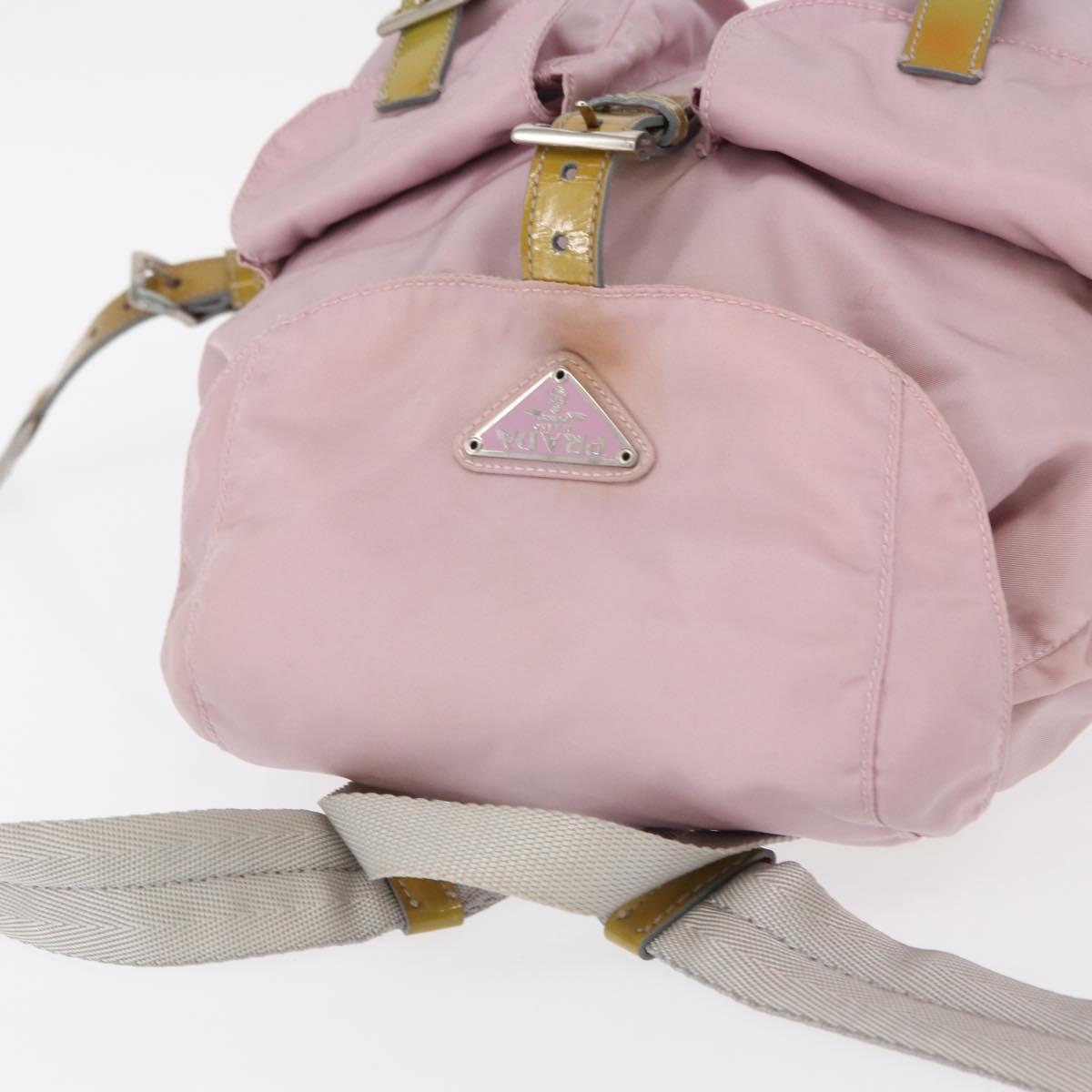 PRADA Backpack Nylon Pink Silver Auth 153366