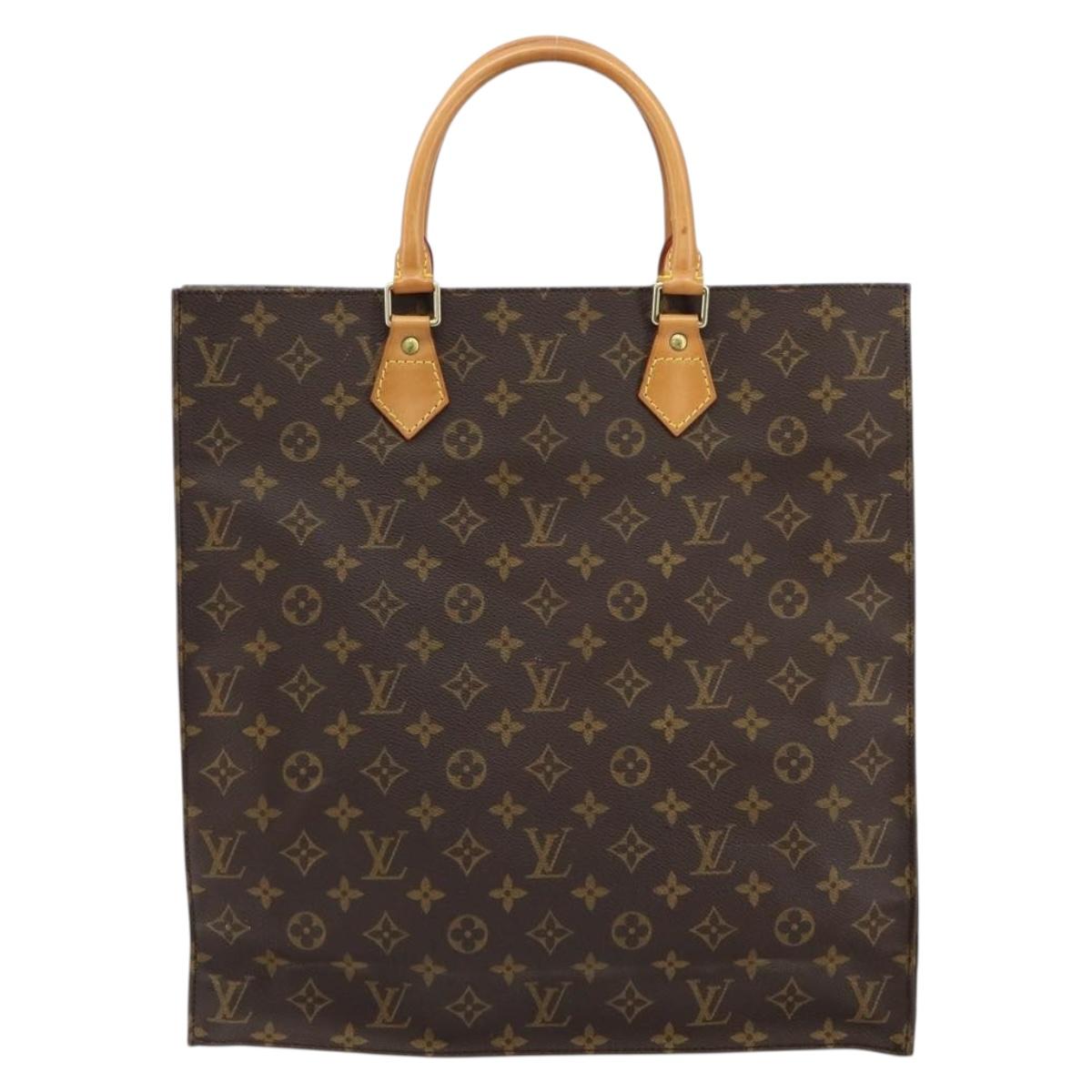 LOUIS VUITTON Monogram Sac Plat Hand Bag M51140 LV Auth 153379