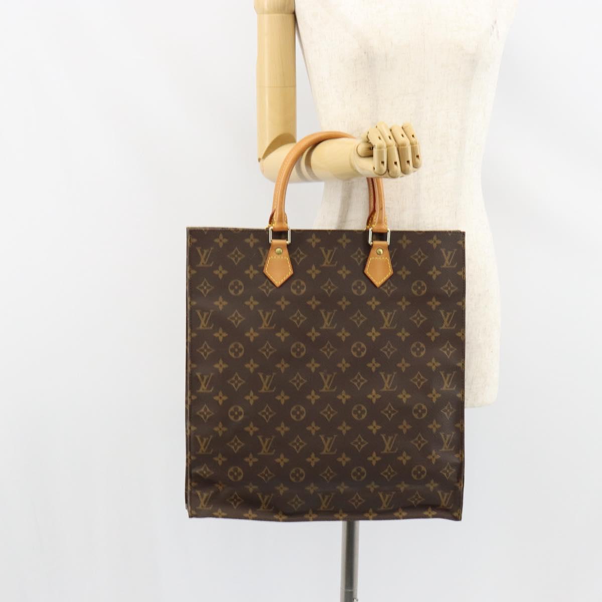 LOUIS VUITTON Monogram Sac Plat Hand Bag M51140 LV Auth 153379