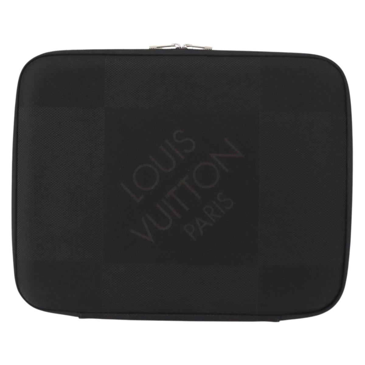 LOUIS VUITTON Damier Geant Computer Sleeve MM PC Case Noir N58036 LV Auth 153387