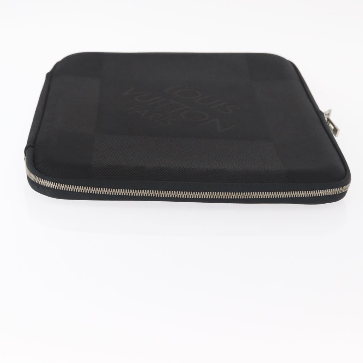 LOUIS VUITTON Damier Geant Computer Sleeve MM PC Case Noir N58036 LV Auth 153387