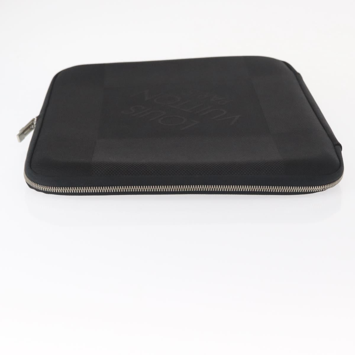 LOUIS VUITTON Damier Geant Computer Sleeve MM PC Case Noir N58036 LV Auth 153387