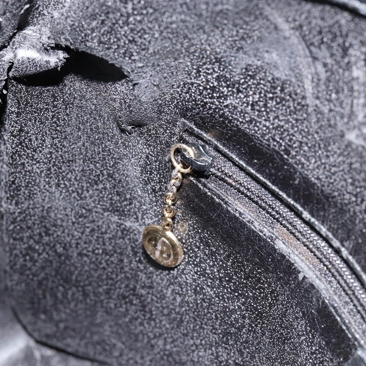 GUCCI Bamboo Shoulder Bag Leather 2way Black Gold 001 2123 1638 Auth 153394