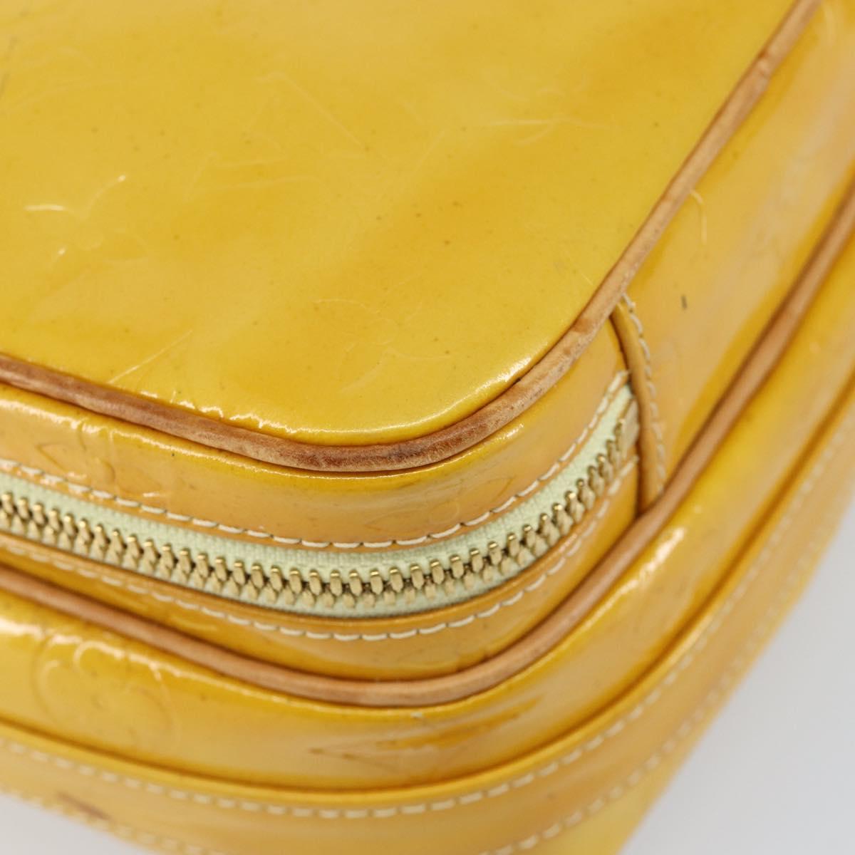 LOUIS VUITTON Monogram Vernis Wooster Bag Lime Yellow M91075 LV Auth 153396