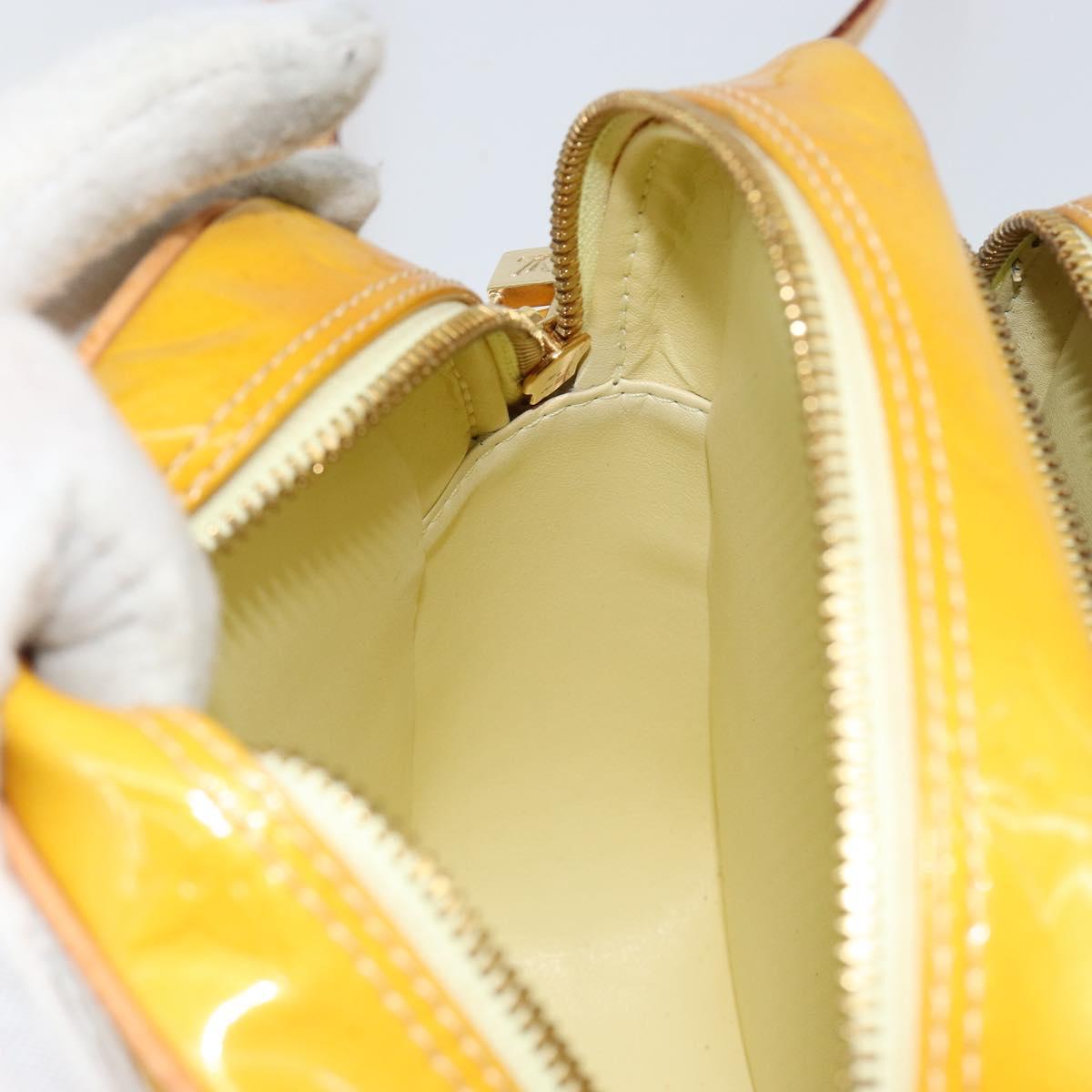 LOUIS VUITTON Monogram Vernis Wooster Bag Lime Yellow M91075 LV Auth 153396