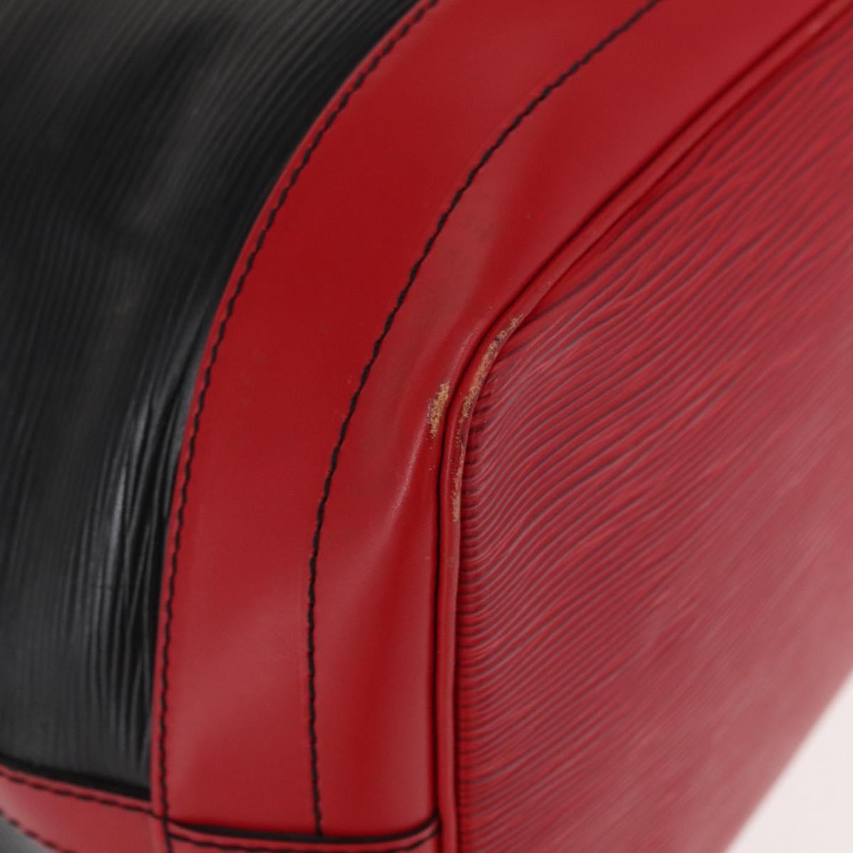 LOUIS VUITTON Epi Noe Shoulder Bag Bicolor Black Red M44017 LV Auth 153398