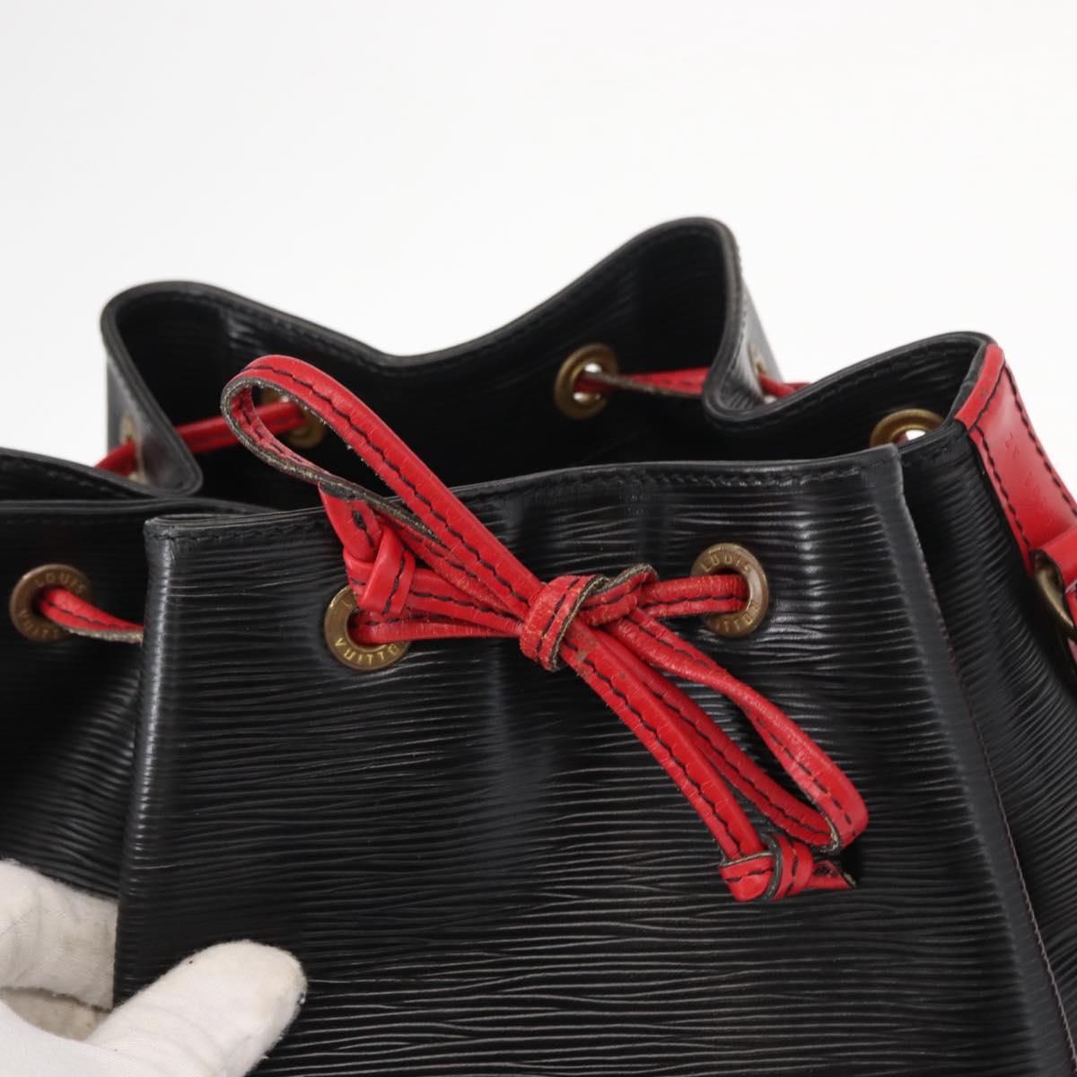 LOUIS VUITTON Epi Noe Shoulder Bag Bicolor Black Red M44017 LV Auth 153398