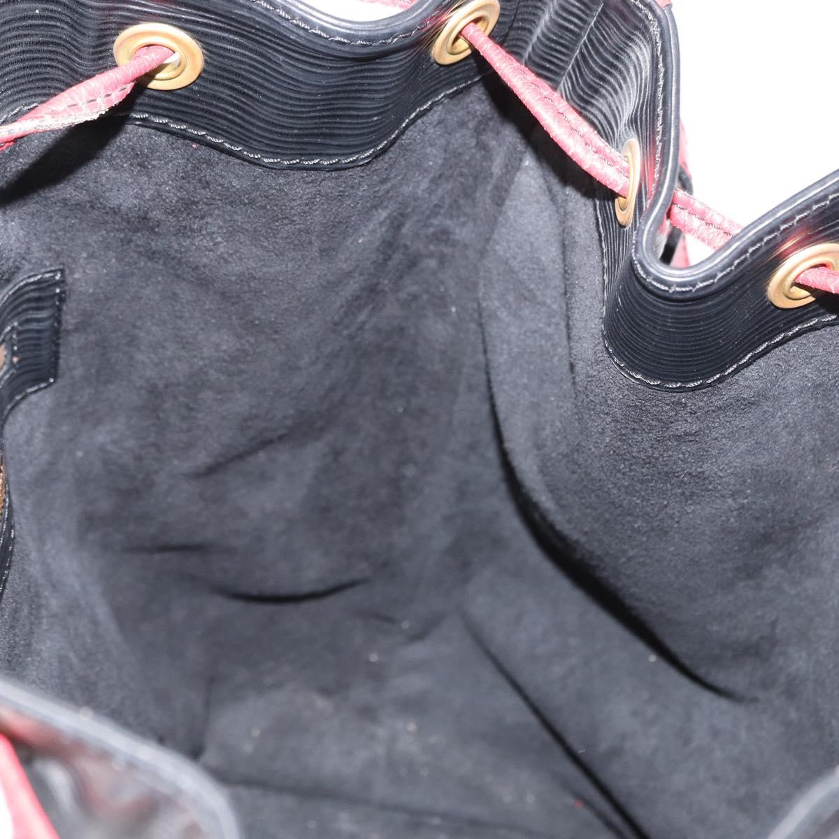 LOUIS VUITTON Epi Noe Shoulder Bag Bicolor Black Red M44017 LV Auth 153398