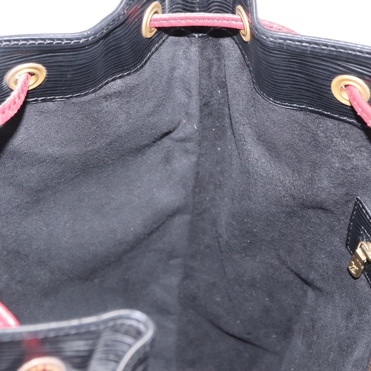LOUIS VUITTON Epi Noe Shoulder Bag Bicolor Black Red M44017 LV Auth 153398