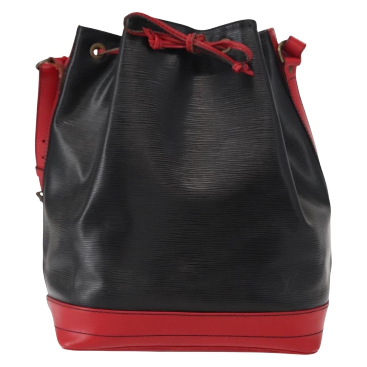 LOUIS VUITTON Epi Noe Shoulder Bag Bicolor Black Red M44017 LV Auth 153398