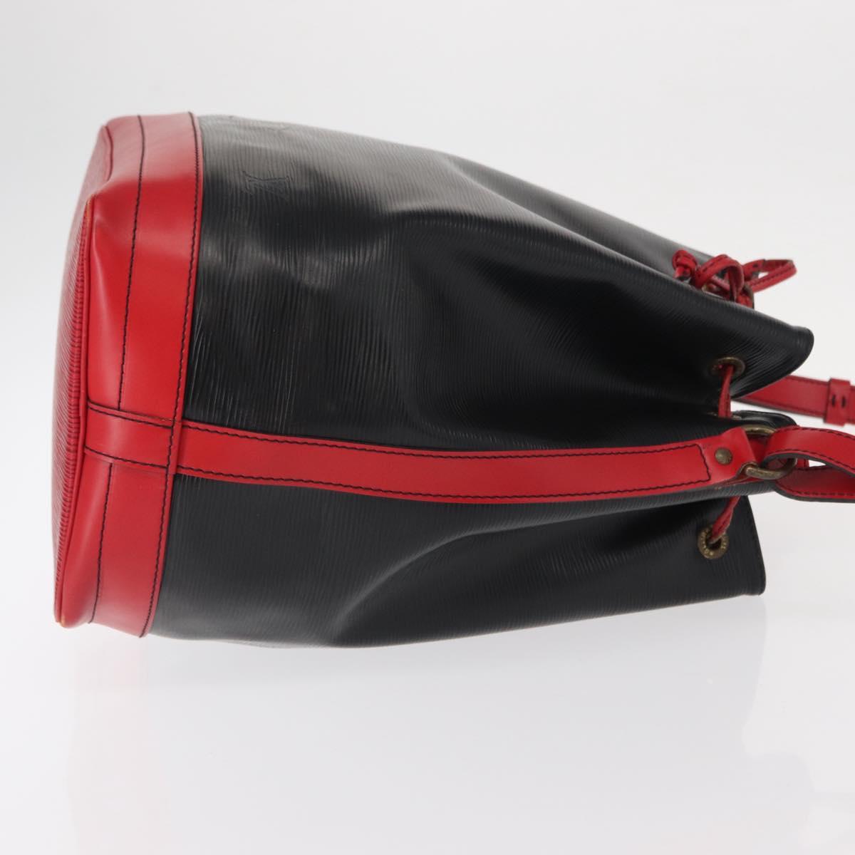 LOUIS VUITTON Epi Noe Shoulder Bag Bicolor Black Red M44017 LV Auth 153398