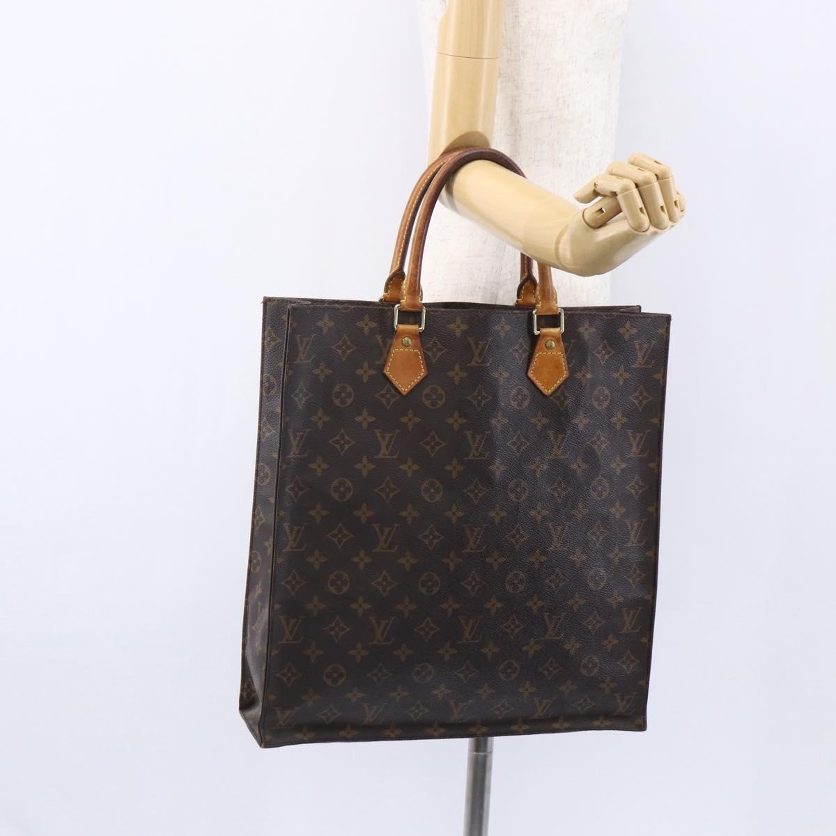 LOUIS VUITTON Monogram Sac Plat Hand Bag M51140 LV Auth 153399