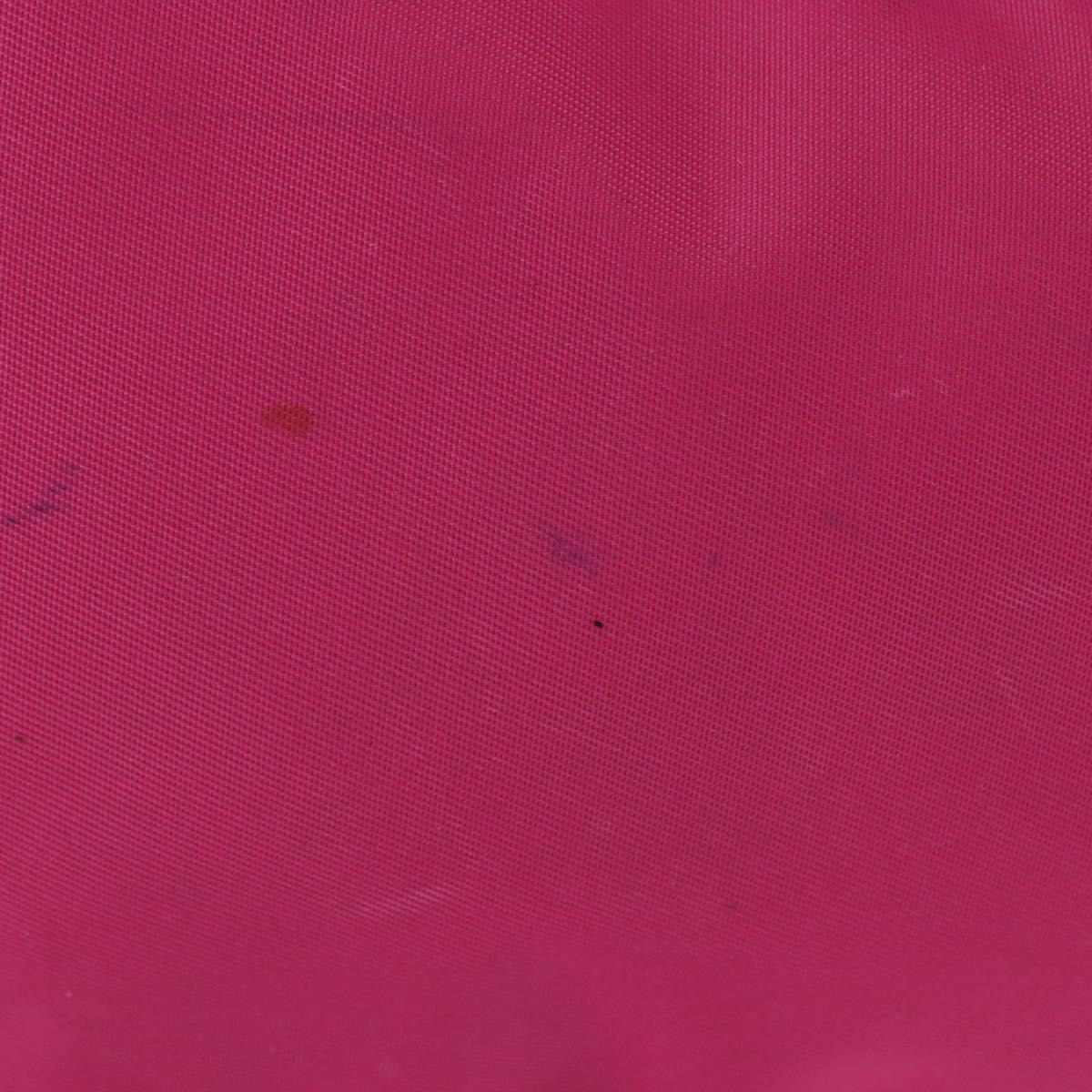 PRADA Pouch Nylon Pink Silver Auth 153405