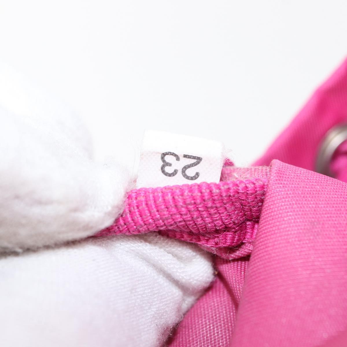 PRADA Pouch Nylon Pink Silver Auth 153405