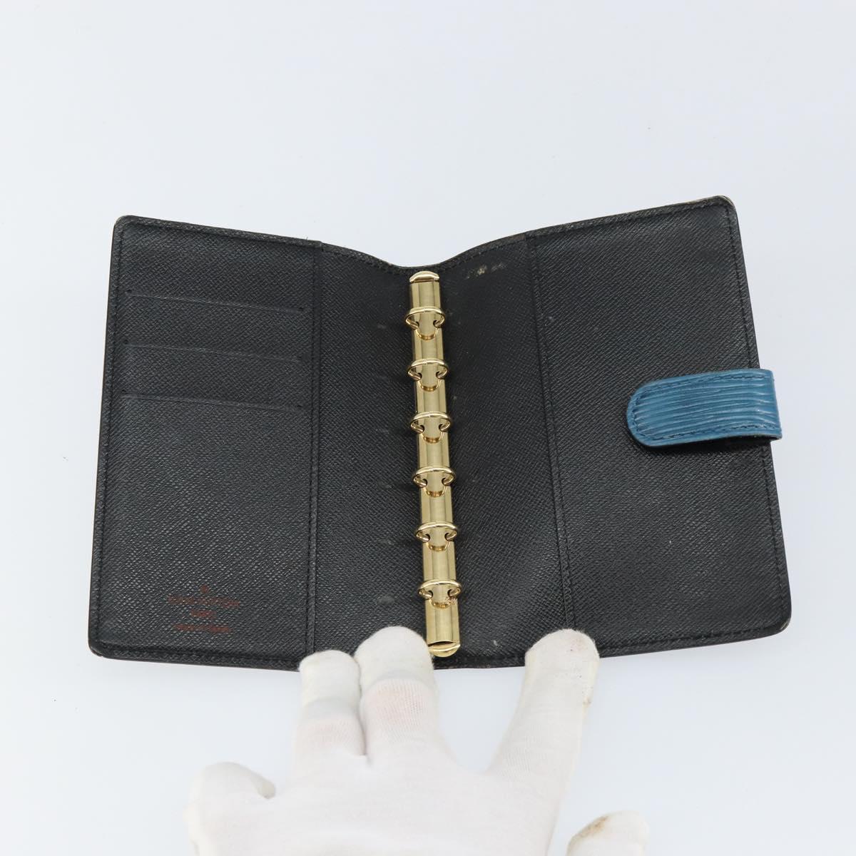 LOUIS VUITTON Epi Agenda PM Day Planner Cover Blue R20055 LV Auth 153406