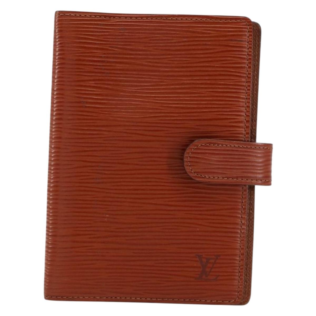LOUIS VUITTON Epi Agenda PM Day Planner Cover Brown R20053 LV Auth 153407