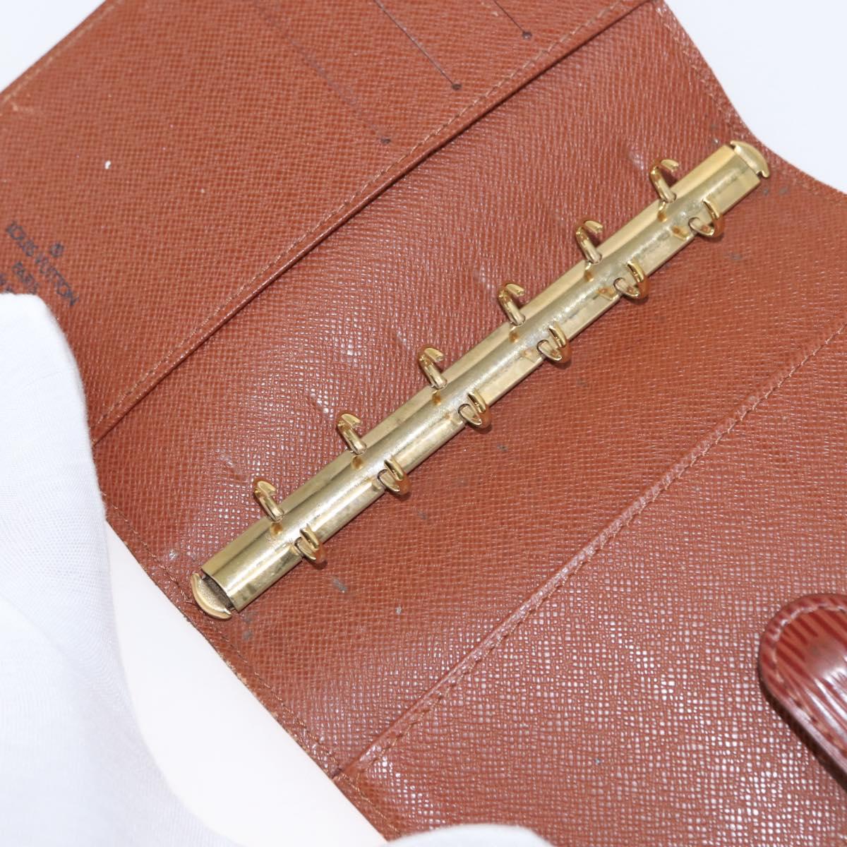 LOUIS VUITTON Epi Agenda PM Day Planner Cover Brown R20053 LV Auth 153408
