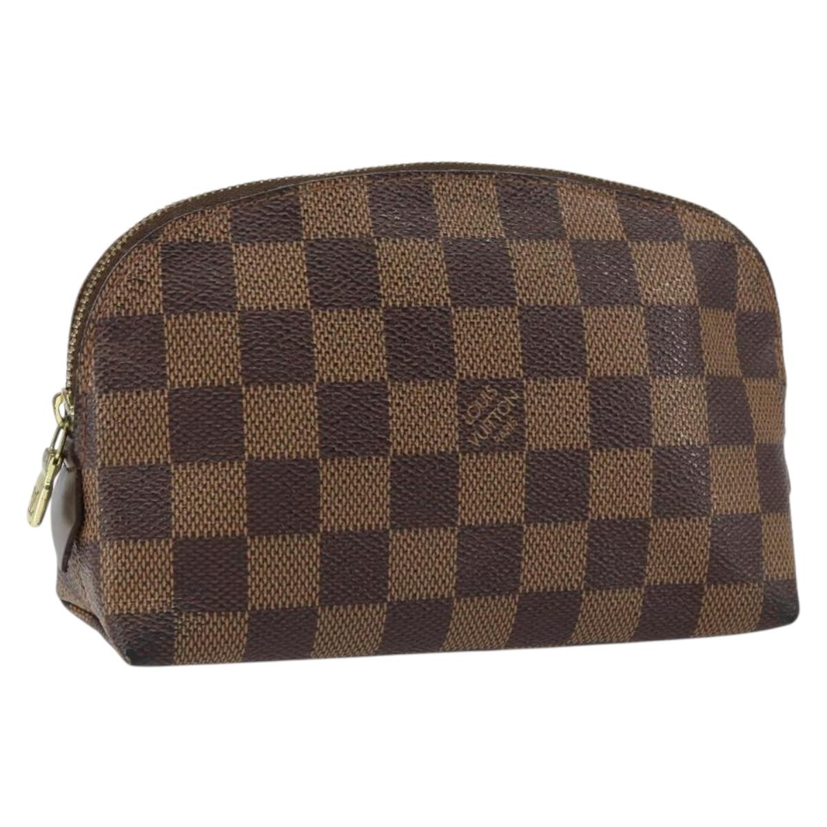 LOUIS VUITTON Damier Ebene Pochette Cosmetic PM Pouch N47516 LV Auth 153412