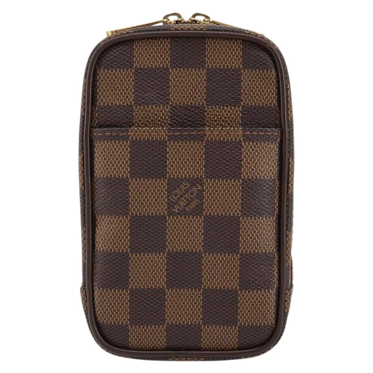 LOUIS VUITTON Damier Ebene Etui Okapi PM Pouch N61738 LV Auth 153415