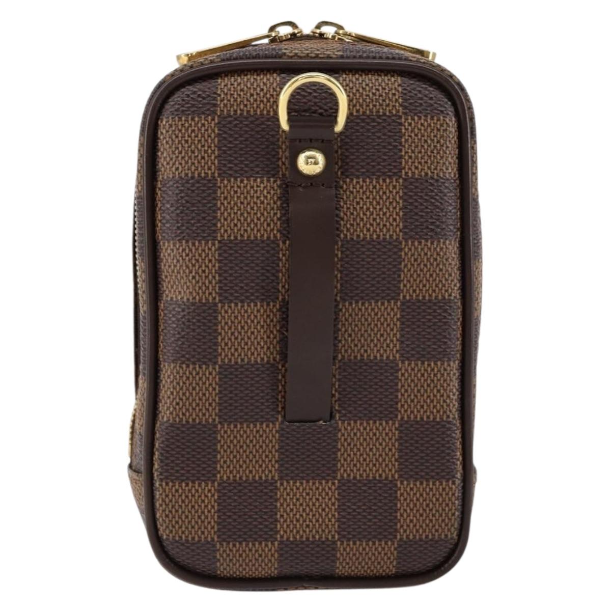 LOUIS VUITTON Damier Ebene Etui Okapi PM Pouch N61738 LV Auth 153415