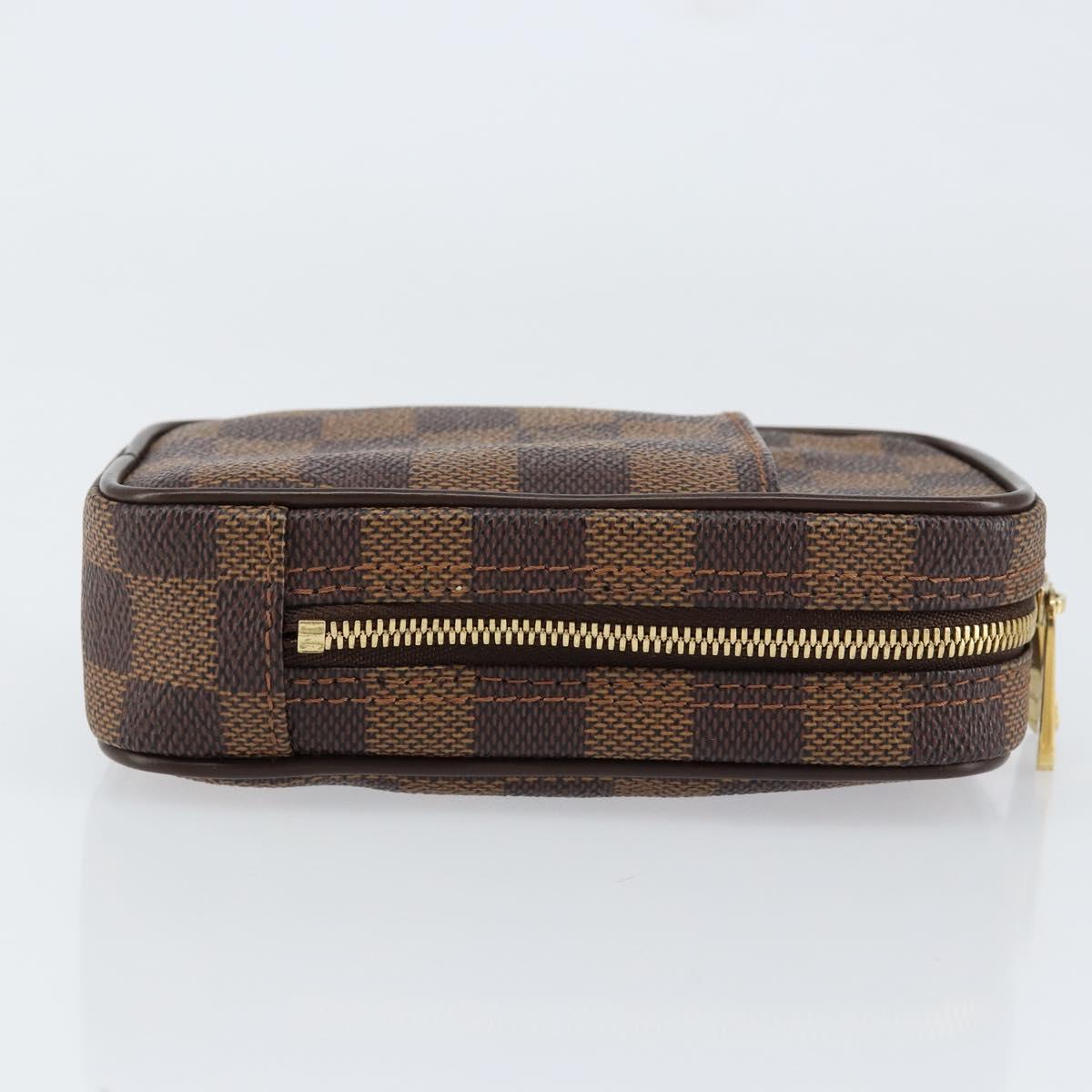 LOUIS VUITTON Damier Ebene Etui Okapi PM Pouch N61738 LV Auth 153415