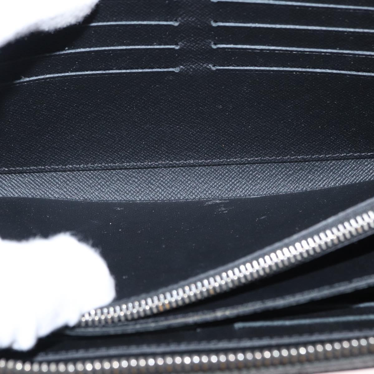 LOUIS VUITTON Taiga Zippy XL Long Wallet Black M44275 LV Auth 153416