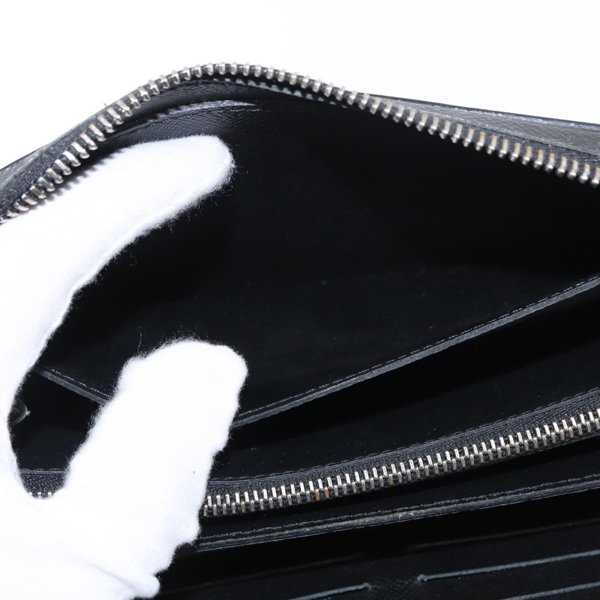LOUIS VUITTON Taiga Zippy XL Long Wallet Black M44275 LV Auth 153416