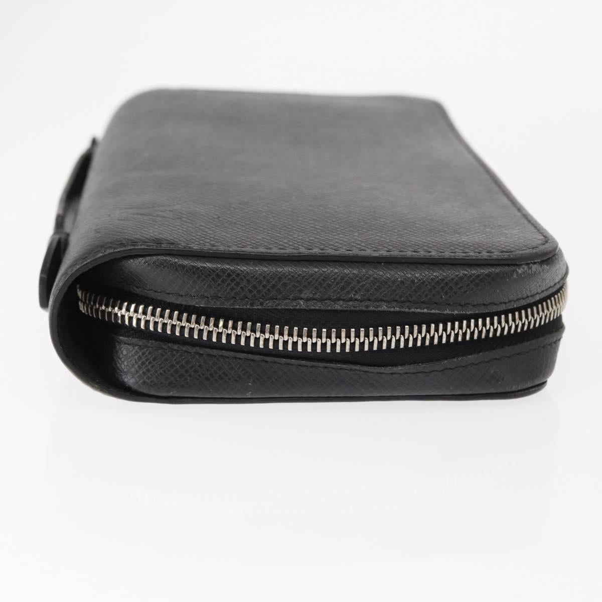 LOUIS VUITTON Taiga Zippy XL Long Wallet Black M44275 LV Auth 153416