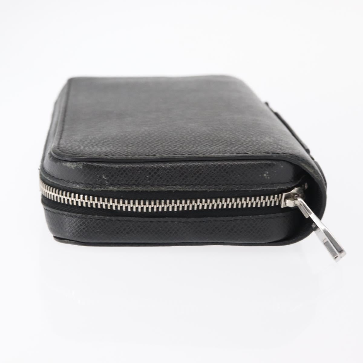 LOUIS VUITTON Taiga Zippy XL Long Wallet Black M44275 LV Auth 153416