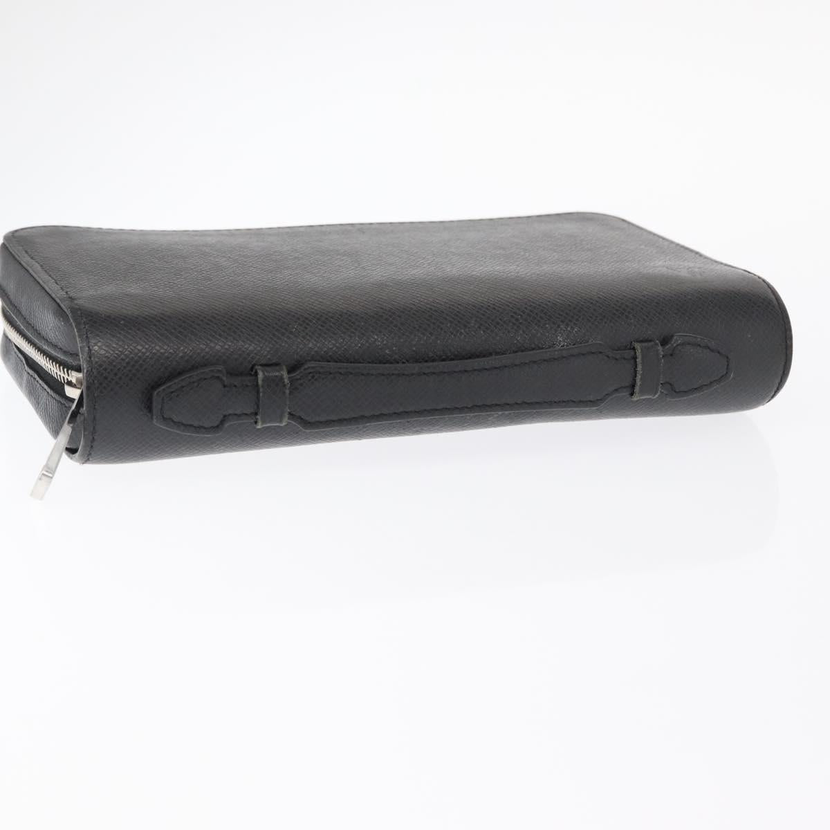 LOUIS VUITTON Taiga Zippy XL Long Wallet Black M44275 LV Auth 153416