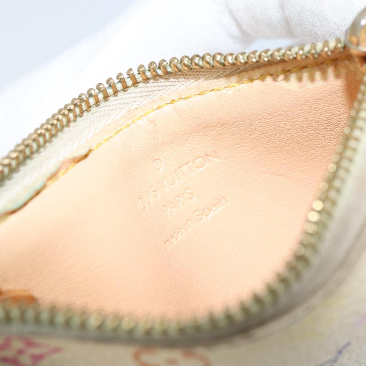 LOUIS VUITTON Monogram Multicolor Pochette Cles Purse White M92655 Auth 153418