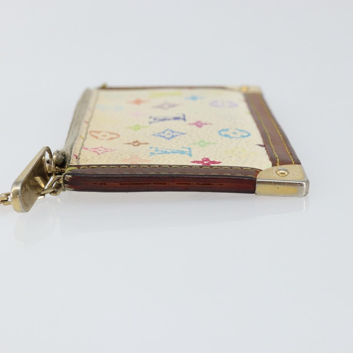 LOUIS VUITTON Monogram Multicolor Pochette Cles Purse White M92655 Auth 153418