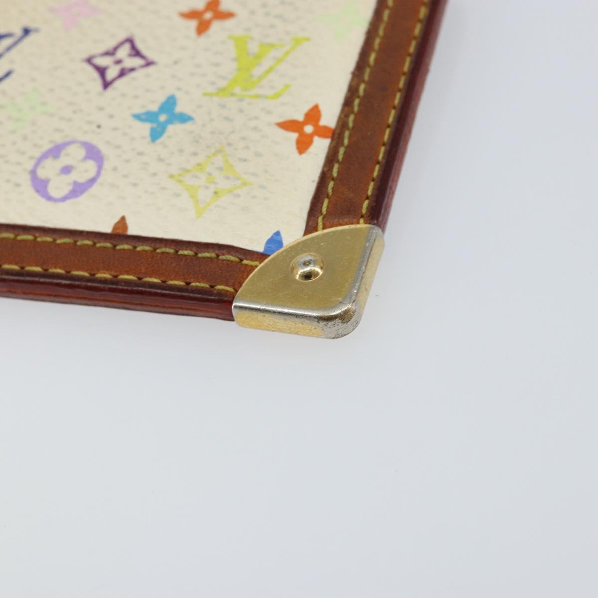 LOUIS VUITTON Monogram Multicolor Pochette Cles Purse White M92655 Auth 153418