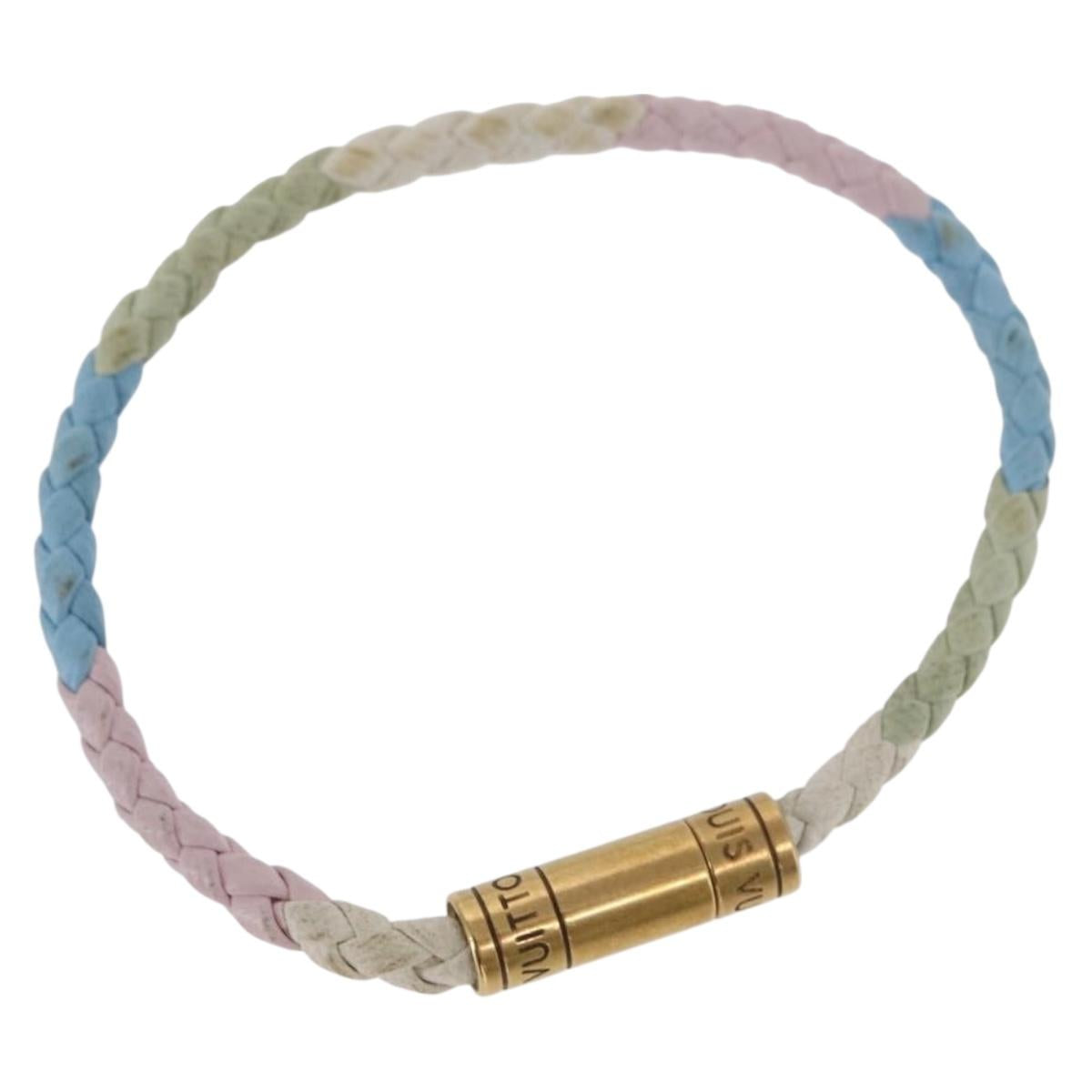 LOUIS VUITTON Bra Rubbed Keep It Bracelet Leather Pink MP188E LV Auth 153425